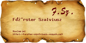 Fürster Szalviusz névjegykártya